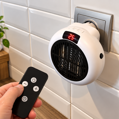 Calefactor termocerámico portátil con mando (1350W)