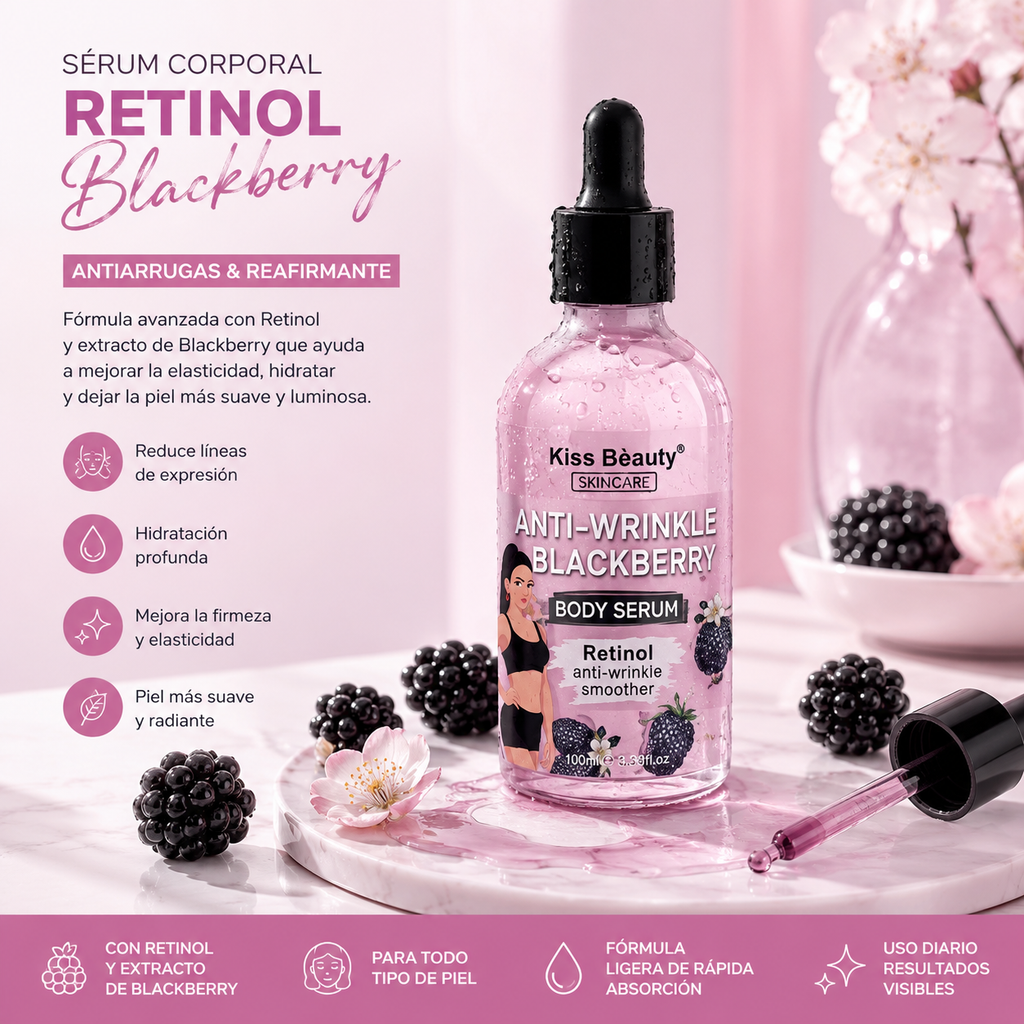 Serum Corporal Anti‑Arrugas Retinol y Moras Kiss Beauty 100 ml