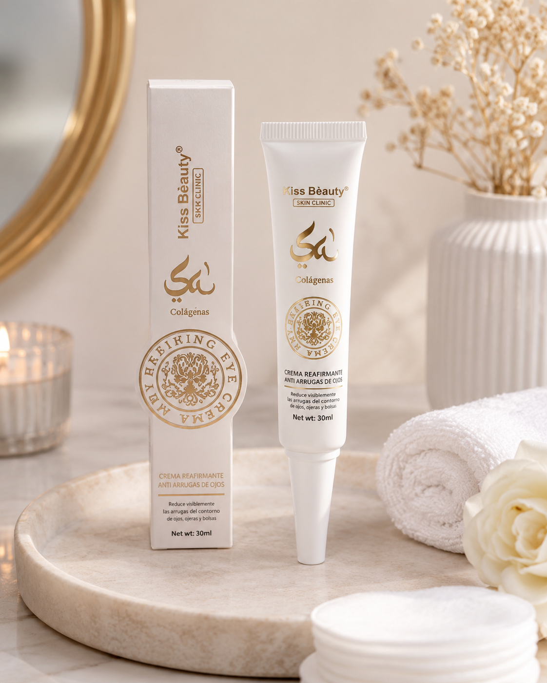 CONTORNO DE OJOS ESENCIA ÁRABE CON COLÁGENO 30ML – KISS BEAUTY (1 UD)